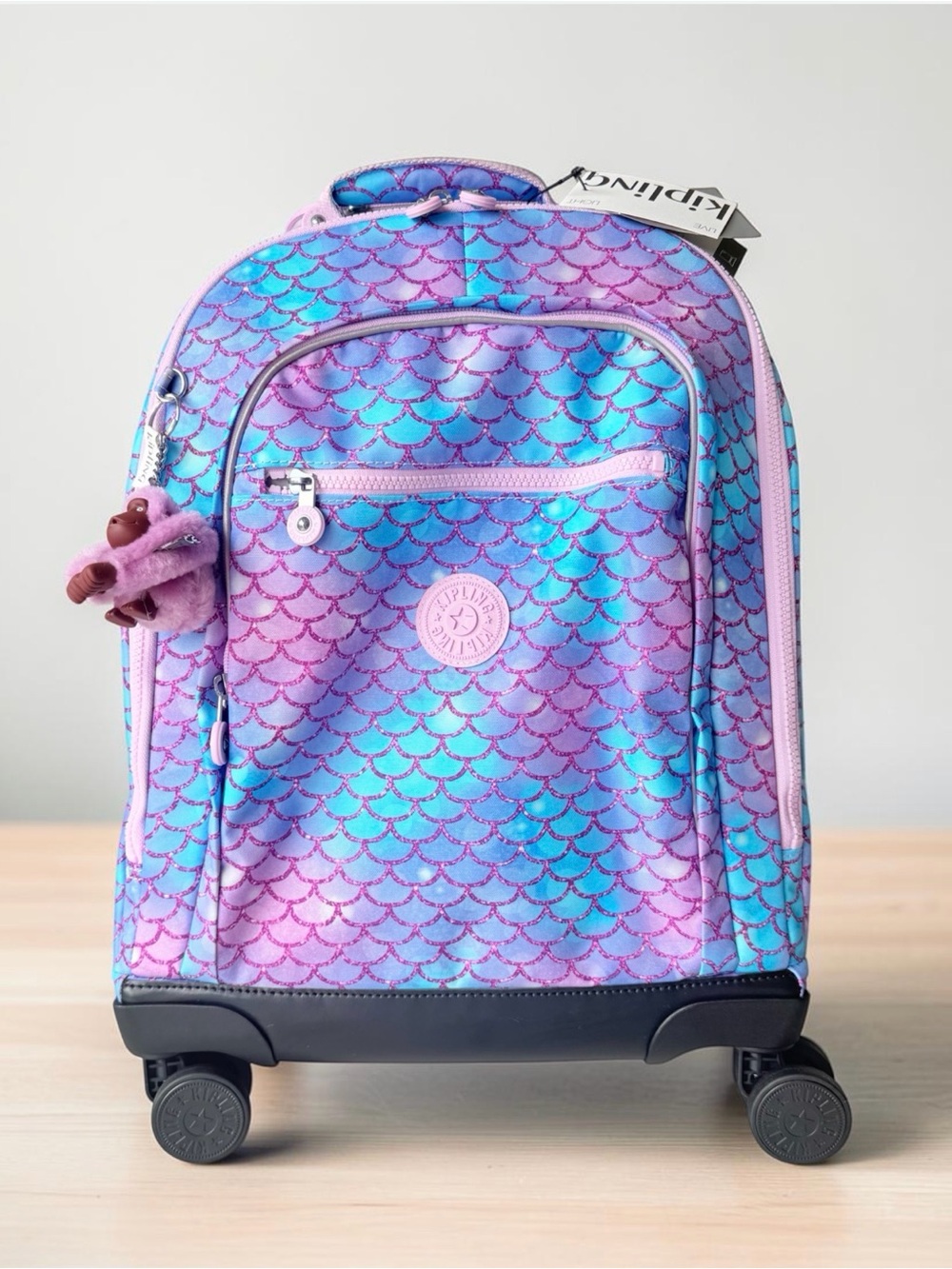 Kipling New Zea 15" Laptop Rolling Backpack MERMAID SPARKLE